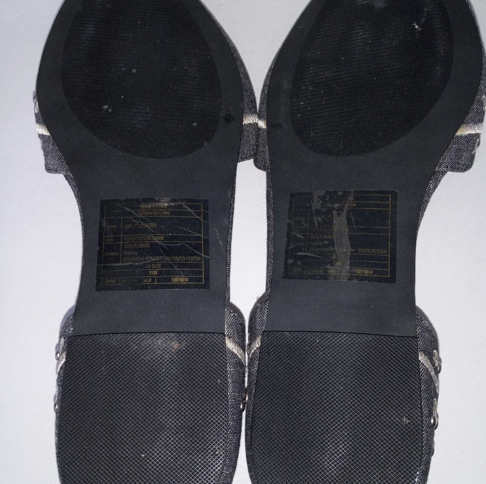 TORRID flats size 11W chambray with studded detail - Picture 3 of 7